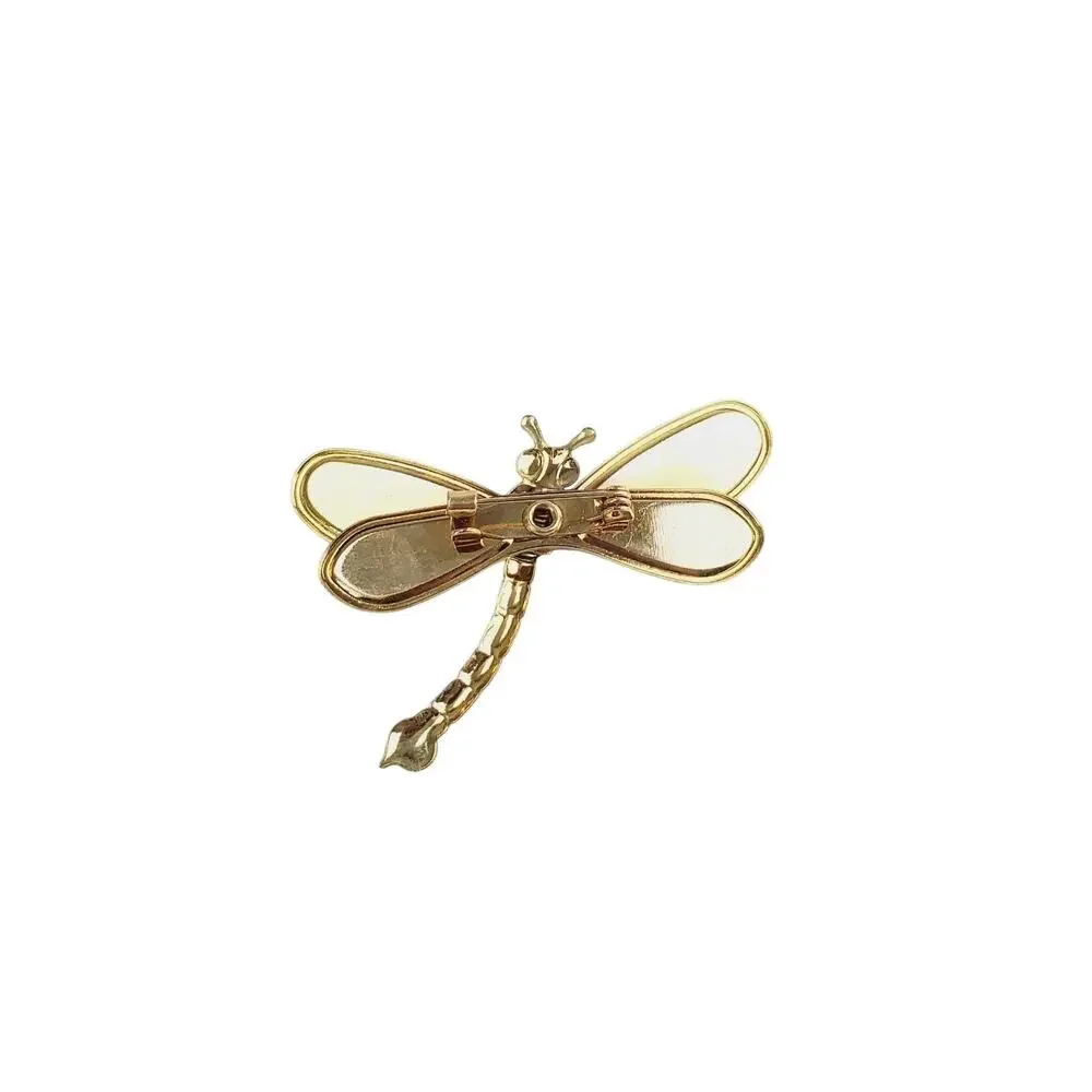 Vintage Dragonfly Brooch Pin Gold-Tone Large Enamel Bug Retro Collectible